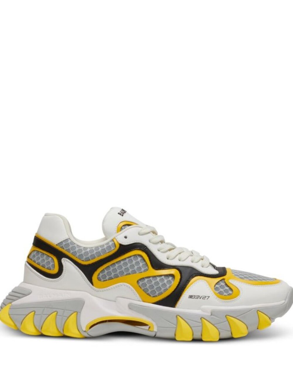 Balmain B-East Rubberized LTH Gradient Calf & Mesh Men's Shoe Yellow EU 45